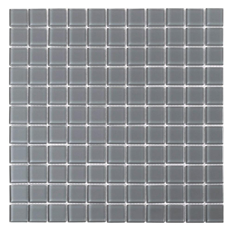 Glacier Dark Gray 1X1 Polished Glass Tile Sample