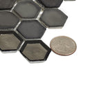 Saturn Grey Hexagon Glass Mosaic Tile