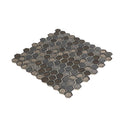 Saturn Grey Hexagon Glass Mosaic Tile