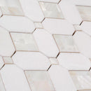 Geometric Pearl White Thassos Shell Tile