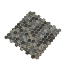 Saturn Grey Hexagon Glass Mosaic Tile