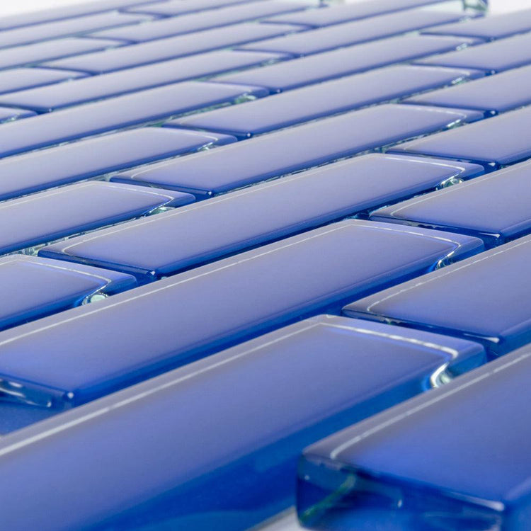 Cobalt Blue Glass Brick Tile