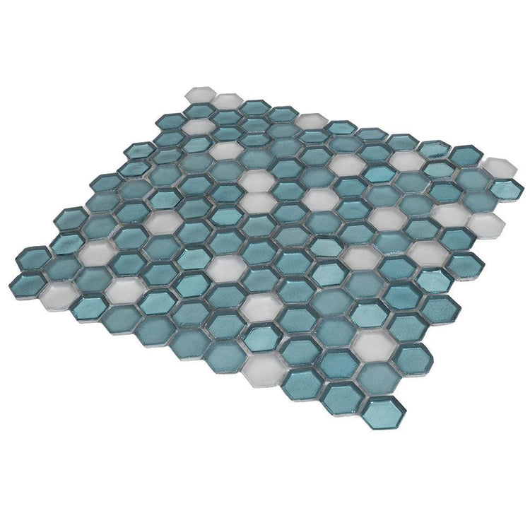 Emerald Hexagon Glass Mosaic Tile