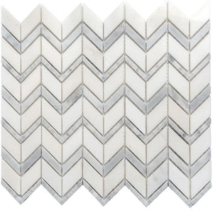 Metropolitan Chevron Marble Mosaic Tile Sample