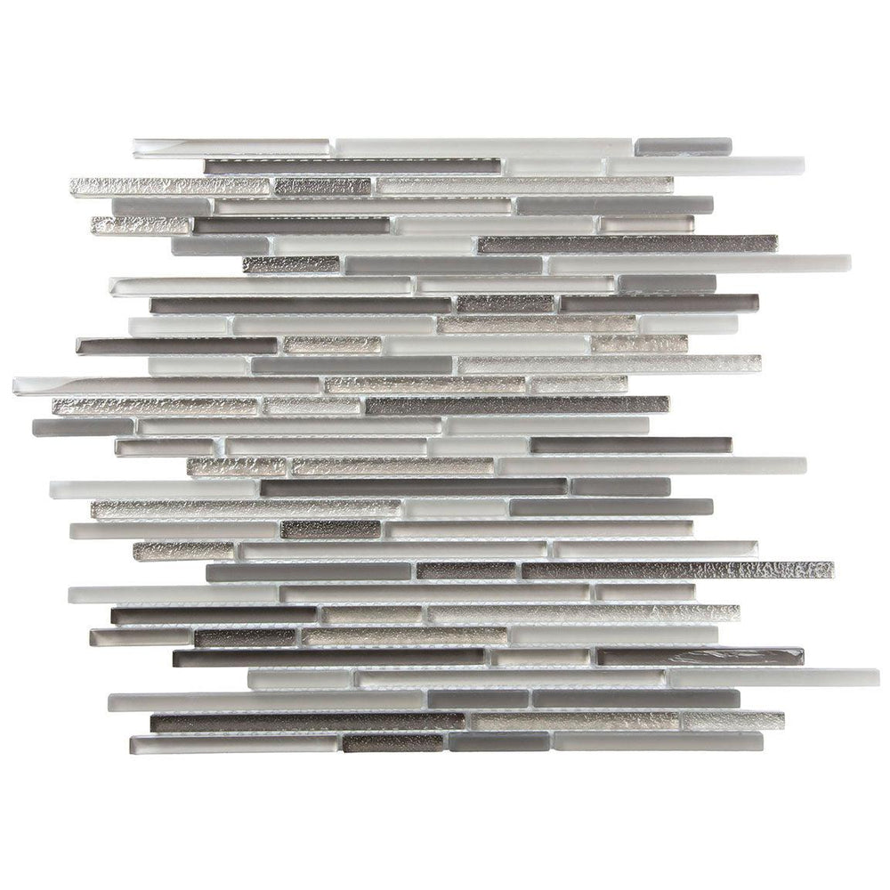 Waterfall Gray Linear Glass Mosaic Tile Sample Swatch | Free Shipping ...