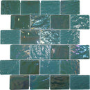 Pacific Aquamarine Brick Mosaic 2x3