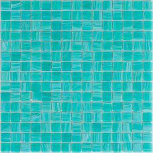 Aqua Ocean Mixed Squares Glass Pool Tile Sample