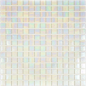 Bright Pearl Squares Glass Pool Tile Sample