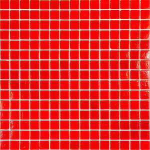 Cayenne Pepper Red Squares Glass Pool Tile Sample