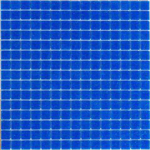 Deep Cobalt Blue Squares Glass Pool Tile Sample