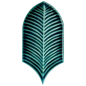 Plume Jade Crackle Feather Ceramic Tile