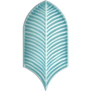 Plume Sky Blue Feather Ceramic Tile