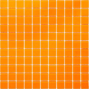 Glacier Orange 1X1 Frosted Glass Tile Sample