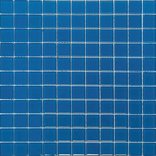 Glacier Ocean Blue Square Polished Glass Tile