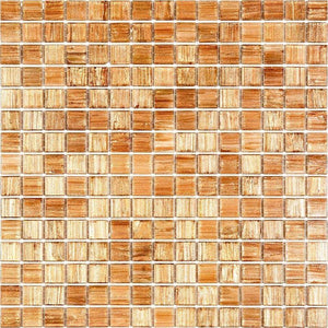 Copper Shimmer Mixed Squares Glass Pool Tile Sample