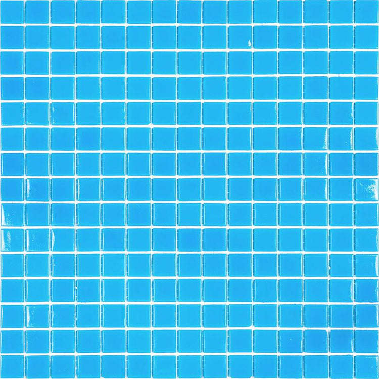 Hawaiian Blue Squares Glass Pool Tile Sample