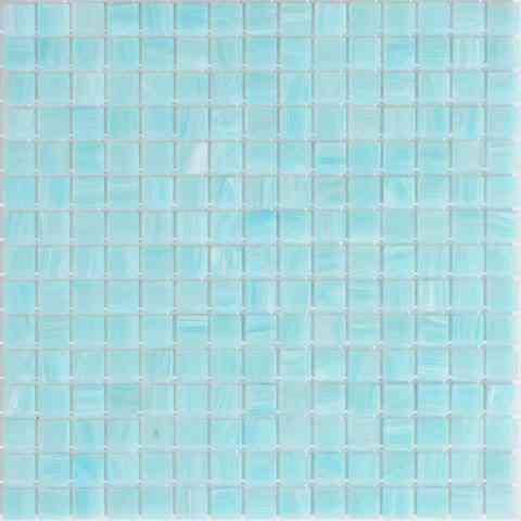 Icy Snowflake Blue Squares Glass Pool Tile