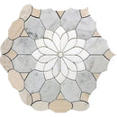 Santorini Beige Floral  Marble Mosaic Tile
