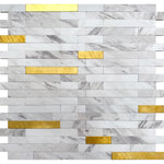 White and Gold Stack Peel and Stick Tile
