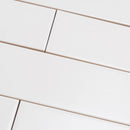 Groove White Matte Ceramic Subway Tile