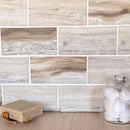 Tile Club Recycled Glass Subway Mosaic Tile In Wood Color