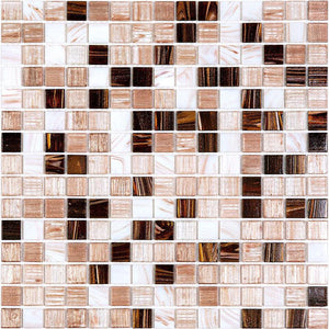 Sandy Amber Mixed Squares Glass Tile Sample