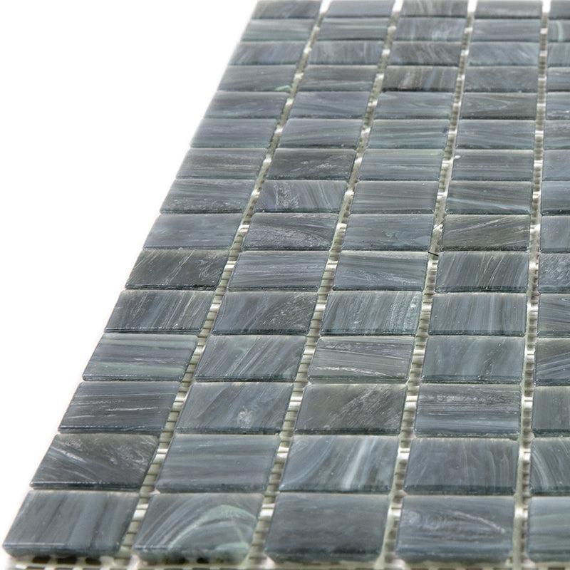 Shaded Blue & Grey Mixed Squares Glass Pool Tile
