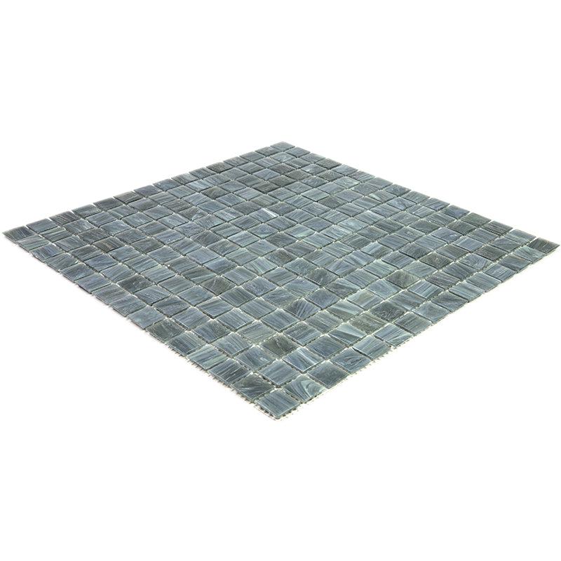 Shaded Blue & Grey Mixed Squares Glass Pool Tile