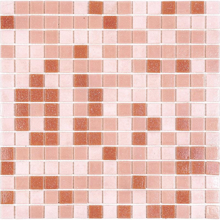 Soft Rose Mixed Squares Glass Tile Sample