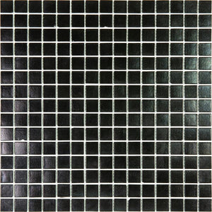 Space Black Squares Glass Pool Tile Sample