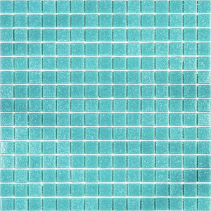 Specked Beach Blue Squares Glass Pool Tile Sample