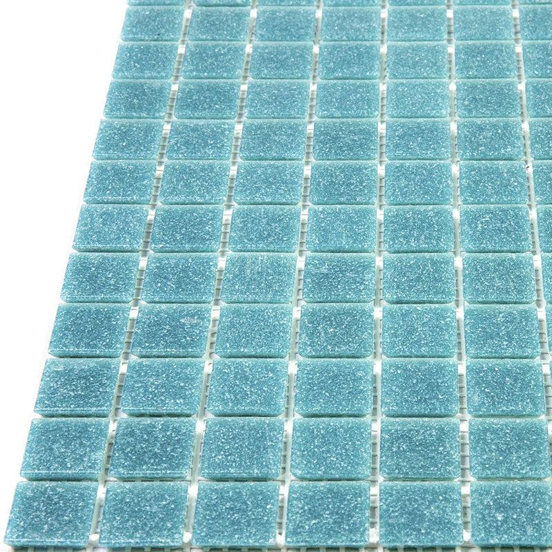 Speckled Turquoise Squares Glass Pool Tile