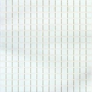 Speckled White Squares Glass Pool Tile Sample