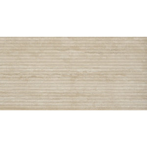 Eterica Fluted Sand Travertine 24x48 Porcelain Tile Sample