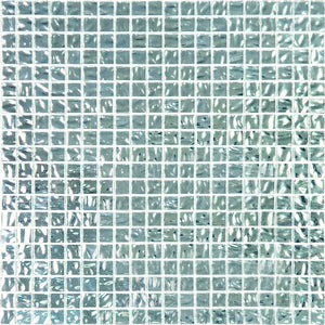 0.6" Wavy Silver Squares Glass Tile Sample