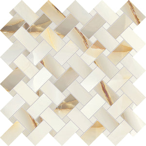 Emporio Soft White Onyx Porcelain Mosaic Tile Sample