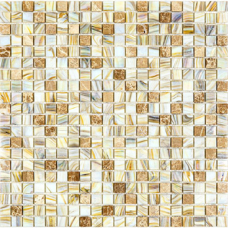 Amber Sedimentary Squares Glass Tile Sample