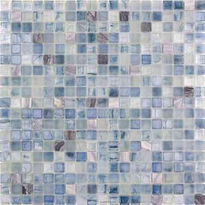 Sheer Azul Blue Mixed Squares Glass Tile Sample