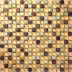 Eclectic Gold Micro Square Mosaic Tile Sample