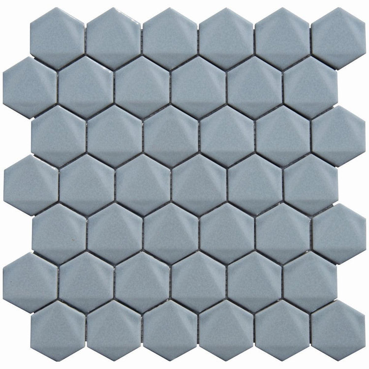 2 Inch 3D Pale Gray Honeycomb Hex Sample