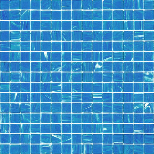 Underwater Blue & White Mixed Squares Glass Pool Tile