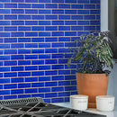 Cobalt Blue Glass Brick Tile