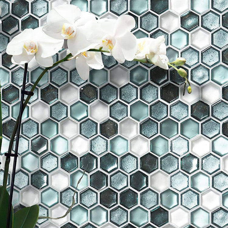 Emerald Hexagon Glass Mosaic Tile