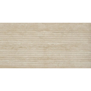 Eterica Fluted Sand Travertine 24x48 Porcelain Tile