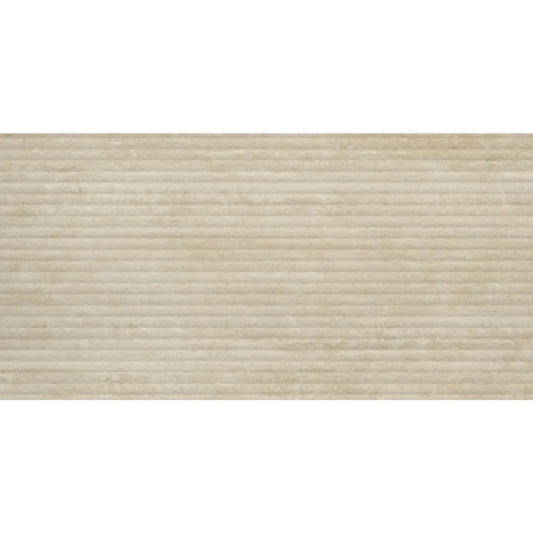 Eterica Fluted Sand Travertine 24x48 Porcelain Tile