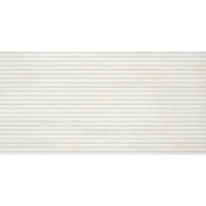 Eterica Fluted White Travertine 24x48 Porcelain Tile