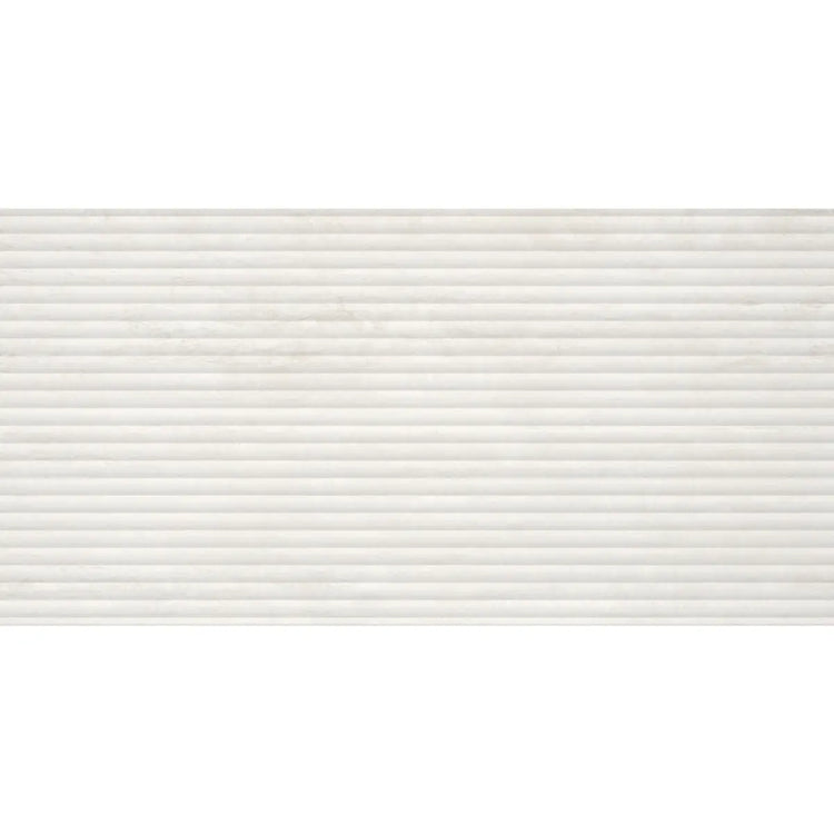 Eterica Fluted White Travertine 24x48 Porcelain Tile