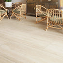 Beige travertine look porcelain floor tiles for a restaurant design