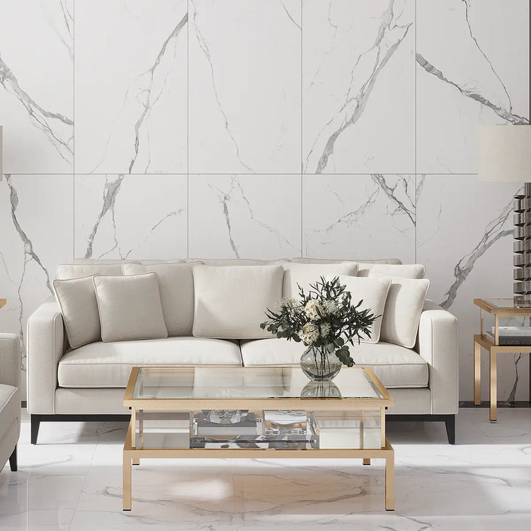 Eterica White & Gray Marbled 24x48 Porcelain Tile