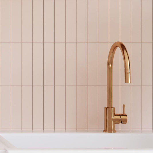 Groove Matte Pink Ceramic Subway TIles